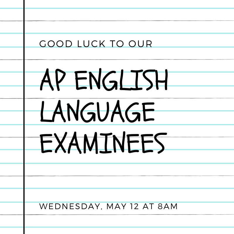 Click to see Wednesday's AP English Language Testing Schedule