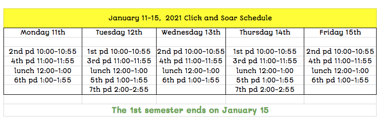 Click and Soar Schedule