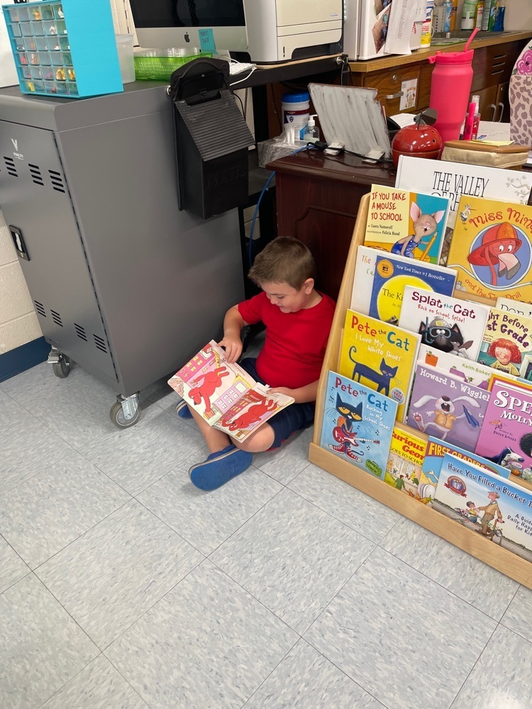 Mrs. McKenzie’s 1st grade class practicing “Read to Self” stations 