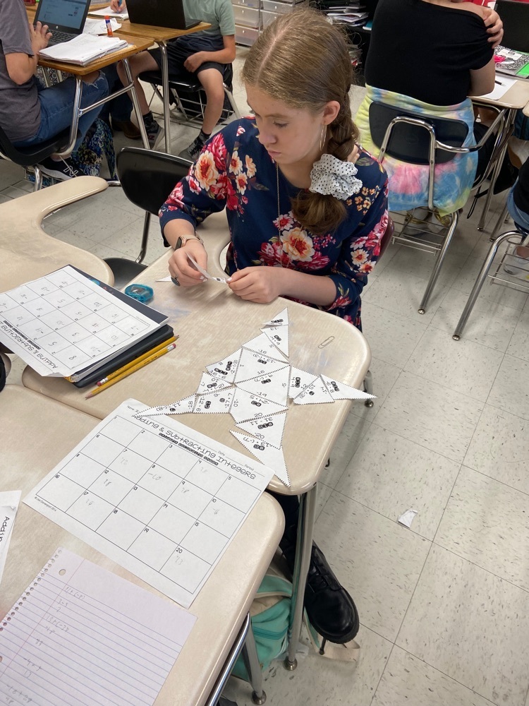 Mrs Patrick’s and Mrs Lain’s students in math 7B are working on subtraction of integers and rational numbers. 