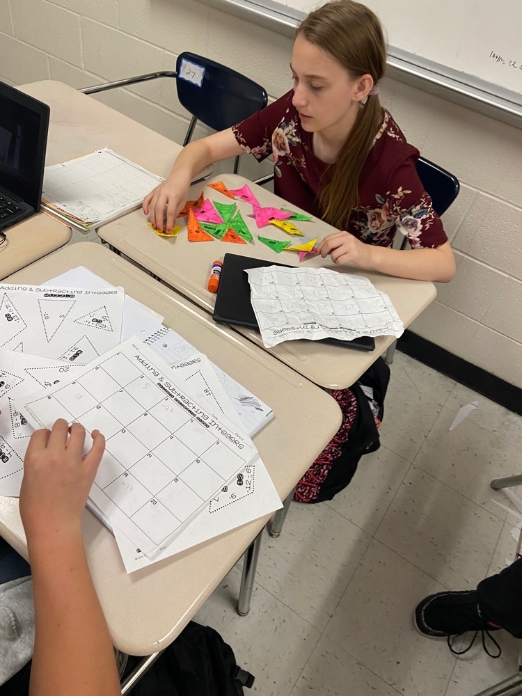 Mrs Patrick’s and Mrs Lain’s students in math 7B are working on subtraction of integers and rational numbers. 