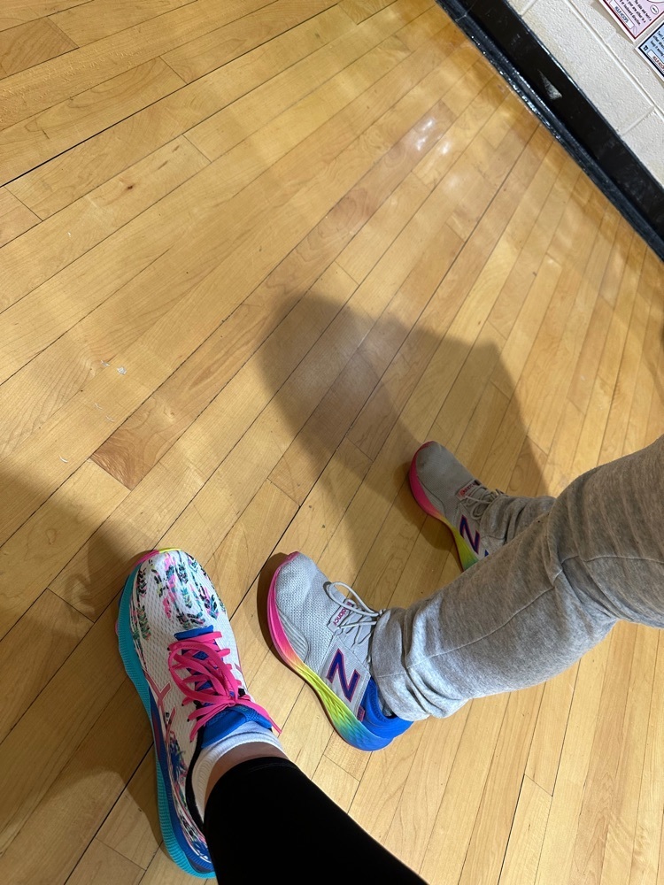 I’m a little late sharing but 3-15-23 was colorful athletic shoe day!